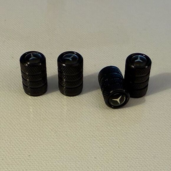 Mercedes Valve Stem Caps in Black Set of 4 NWT - Picture 3 of 4